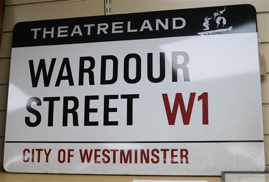 An enamel street sign for Wardour Street W1 City of Westminster